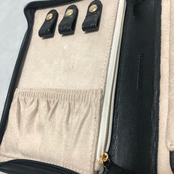 Genuine Leather Jewelry Organizer Wristlet Pouch - Picture 2 of 8